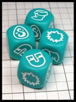 Dice : Dice - Game Dice - Krosmaster Teal and White - JA Collection Mar 2024